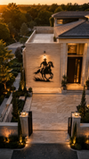 Premium Cowboy Holding rope Metal Wall Art