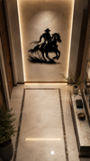 Premium Cowboy Holding rope Metal Wall Art