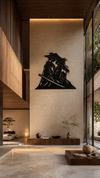 Premium Samurai Couple Metal Wall Art
