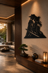 Premium Samurai Couple Metal Wall Art