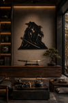 Premium Samurai Couple Metal Wall Art