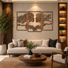 Tree Facing Eachother 3 Pieces Premium Metal Wall Art