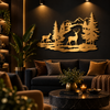 Inside Jungle Deer Premium Metal Wall Art