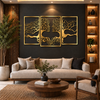 Tree Facing Eachother 3 Pieces Premium Metal Wall Art