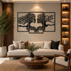 Tree Facing Eachother 3 Pieces Premium Metal Wall Art