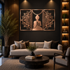 Buddha 3 Piece Traditional Metal Wall Art