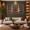 Tree Facing Eachother 3 Pieces Premium Metal Wall Art