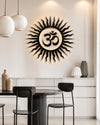 Premium Om with Sun Metal Wall Art