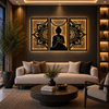 Buddha 3 Piece Traditional Metal Wall Art