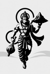 Lord Hanuman with mountain Premium Metal Wall Art