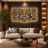 Tree Facing Eachother 3 Pieces Premium Metal Wall Art